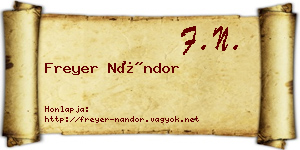 Freyer Nándor névjegykártya